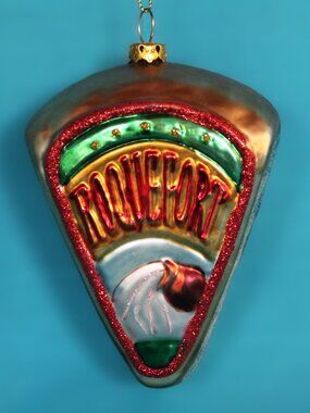 Roquefort Blue Cheese Blown Glass Christmas Ornament Foodie Chef Gift Holiday